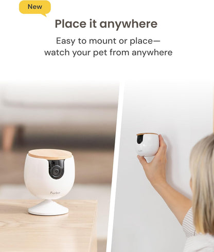 Mini Pet Camera: Basic See & Talk Features, No AI Alerts, No Subscription Required, Pet Security Cam W/Barking/Meowing Alerts, Rotating View, 2-Way Audio, Smart Home Monitoring