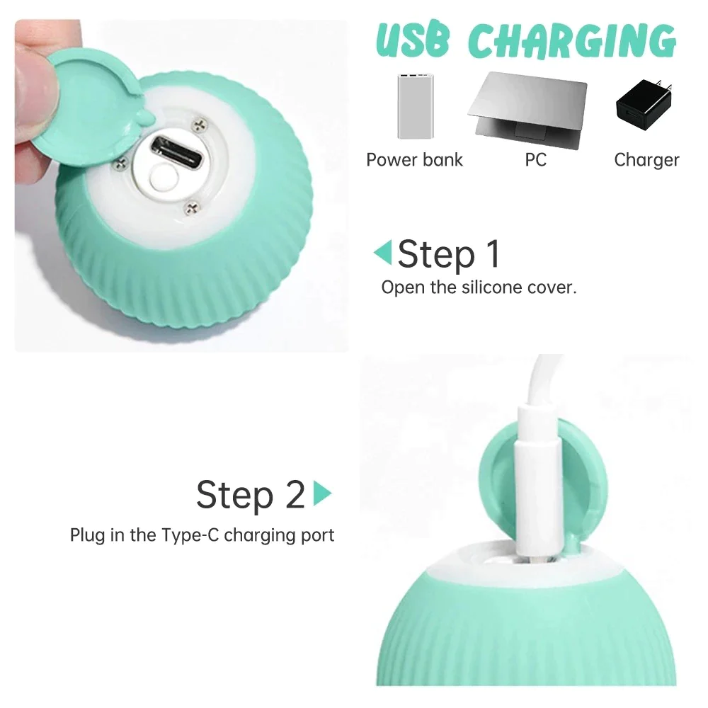 Smart Self-Rolling Pet Ball Toy